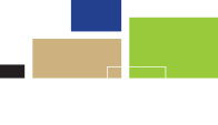 Design element of various sized color boxes